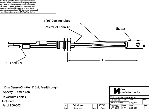 Doppel-Quarz-Messkopf mit Sensor-Durchführung