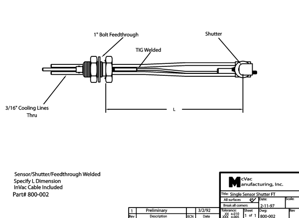 Standard Single Sensor with Shutter