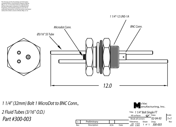 1 1/4 in. Messkopfdurchführung