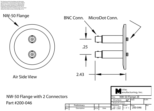 KF40 Sensor Head Feedthrough