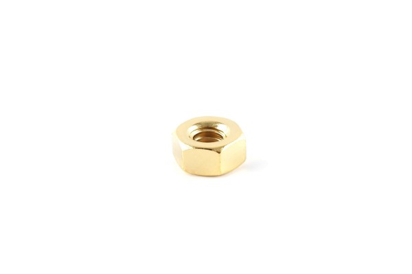 Nut, hex, 1/4-20, Au plated