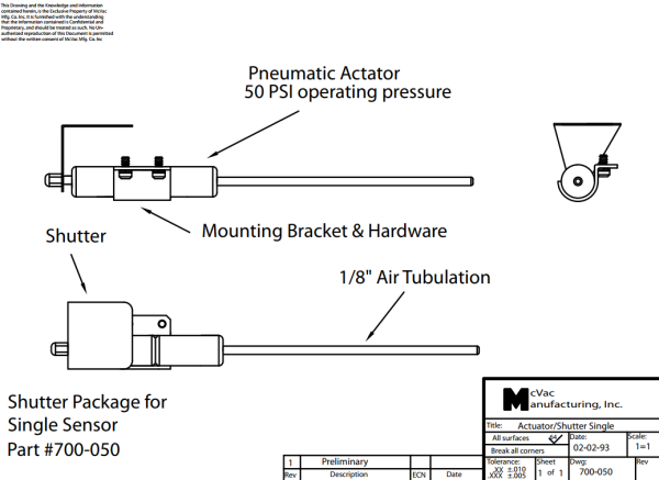 Pneumatischer Shutter - Nachrüstungsset